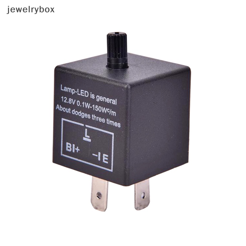 [jewelrybox] 12v 3-Pin LED Adjustable Car Flasher Flash Relay Untuk Lampu Sein CF13 Butik