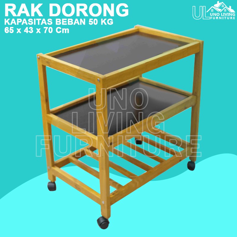 MEJA RAK DORONG TV DISPENSER 3 SUSUN DENGAN RODA MINIMALIS RAK MINIMALIS