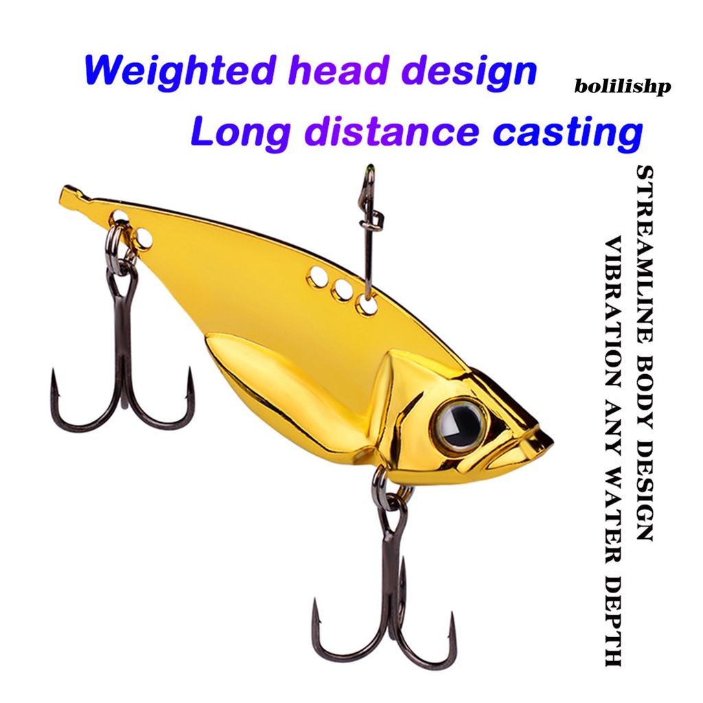 Bo-1pc/5pcs Bass Memancing Umpan Simulasi 3D Fisheye Tajam Kait Ganda Wobbler Mencegah Lolos Warna Emas/Perak Wastafel VIB Umpan Umpan Logam Umpan Keras Perlengkapan Memancing