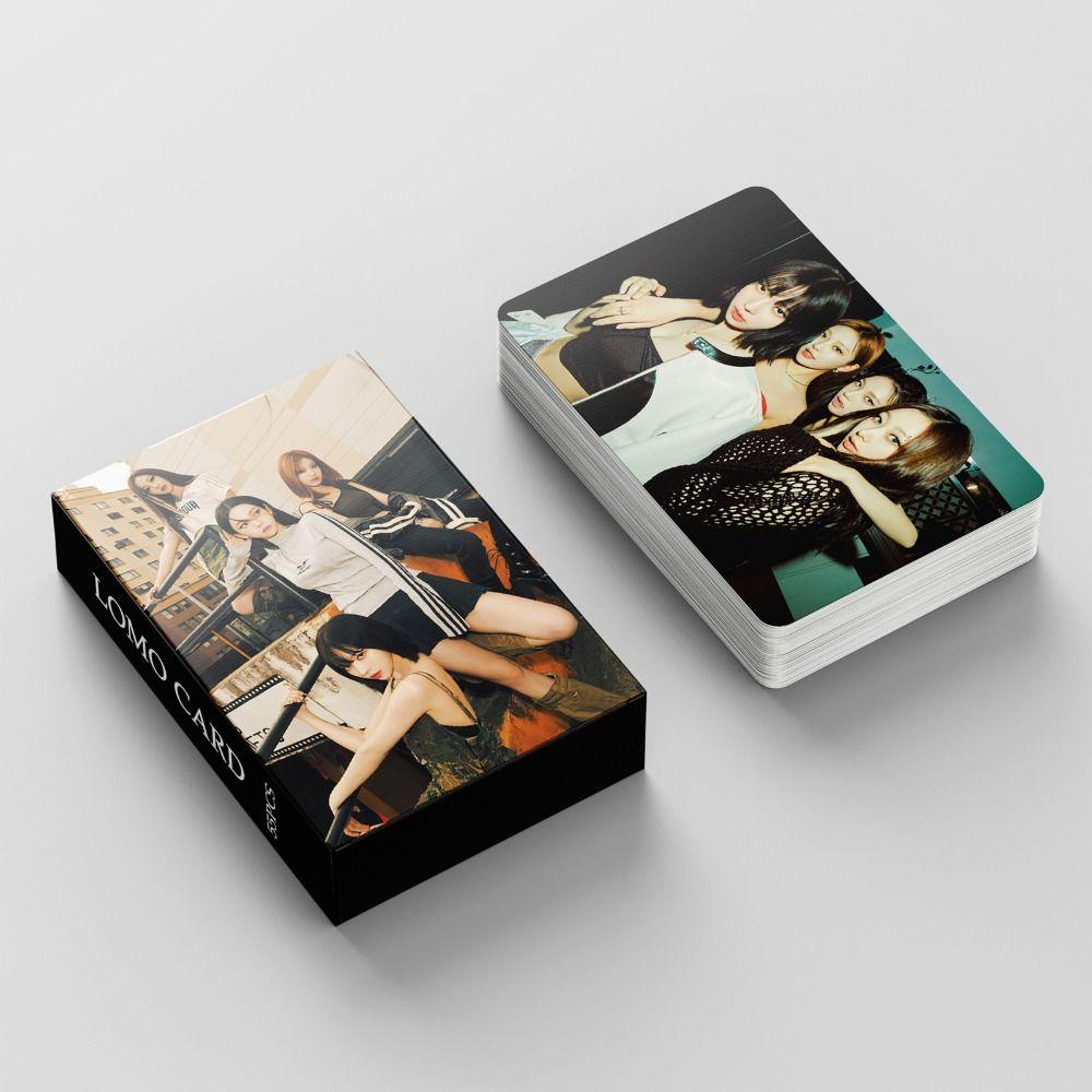 [Elegan] Aespa Lomo Card Mainan Anak Perempuan 55pcs/Set Treasure Card Set Album Card Kartu Kolektor Le Sserafim Idol Foto MY World Aespa Week Aespa MY WORLD2