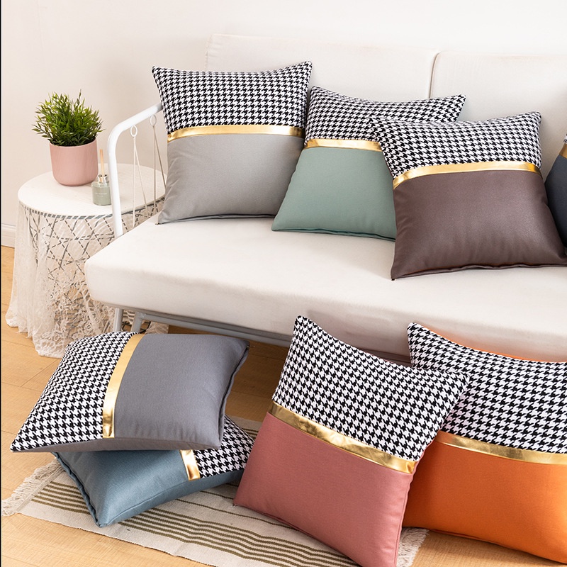 TOMUMUDA  SR24 Sarung Bantal Premium Pillow Case List Gold 45x45cm Sarung Bantal Sofa Mewah Modern Klasik Kekinian