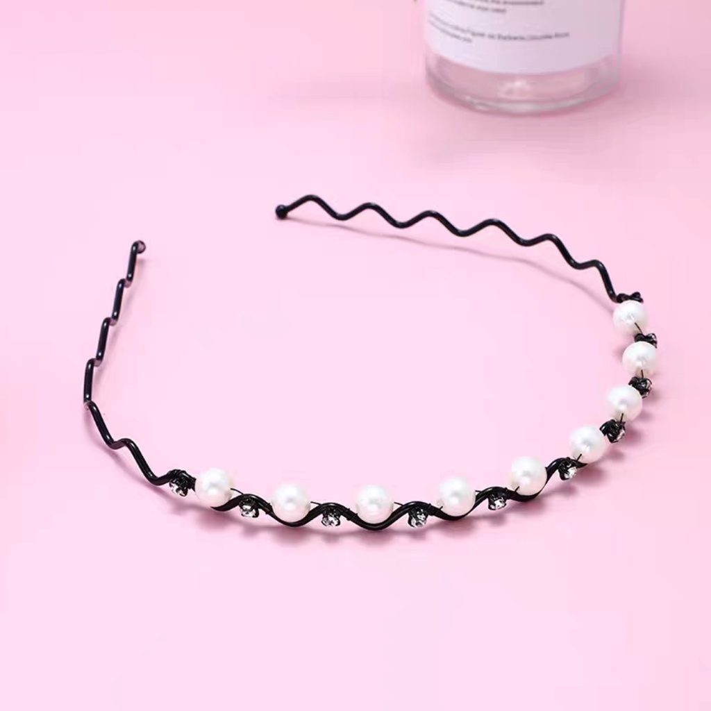 Mutiara Jepit Rambut  Bando Berlian  Gaya Korea Wanita Headband Aksesoris Rambut - SG