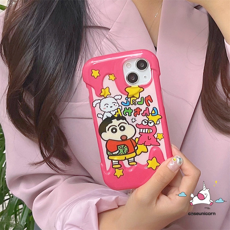 IPHONE Kompatibel Untuk Iphone11 14 13 12 Pro Max7 8 Plus XR X XS Max SE 2020 Cute Kuromi Pochacco Hello Kitty Kartun Crayon Shin-chan Shockproof 3D Permen Es Krim Ponsel Case Cover