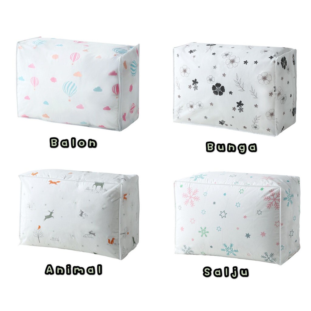 T&amp;Y Cover Tempat Penyimpanan Selimut Bed Cover Anti Air PEVA Kantong Penyimpan Bantal Guling Dust Cover Storage Bag Quilt Bag Waterproof