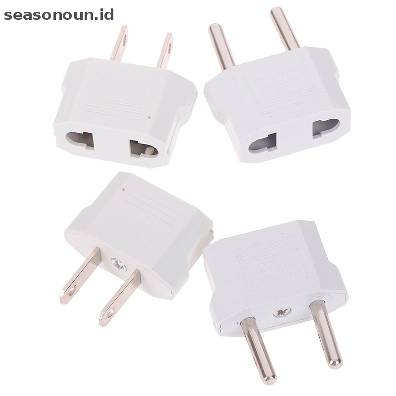 Seasonoun 4Pcs Konverter Adaptor charger travel plug us to eu usa plug us to us