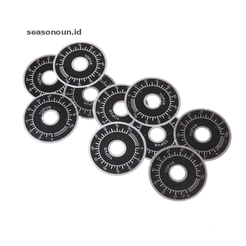 Seasonoun 10Pcs 0-100 WTH118 WX112 RV24YN Potensiometer knob scale Timbangan digital.