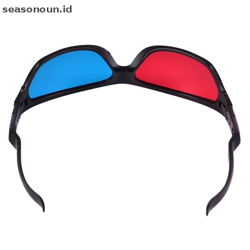 Seasonoun Frame Kacamata 3D Merah Biru Untuk Dimensi Anaglyph Film Game DVD Hitam Kacamata 3D Merah Biru Frame Hitam 5x Untuk DVD Game Film Anaglyph Dimensi Gelas 3D Merah Biru New