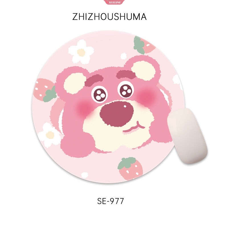 Kartun Disney Strawberry Bear Mouse Pad Kecil Gadis Lucu Pengunci Presisi Anime Komputer Soft Rubber Pad [WOW]