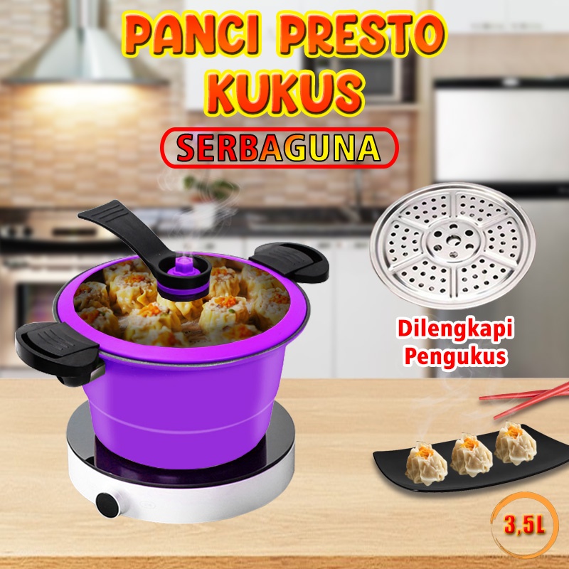 Panci Presto Kukus 3.5Liter Pressure Cooker Panci MultiFungsi