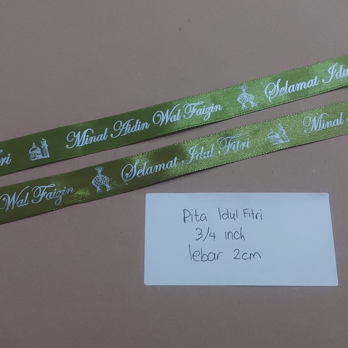 

[GG] pita hijau lumut lebaran idul fitri pita satin pita hampers 2 cm 1inch