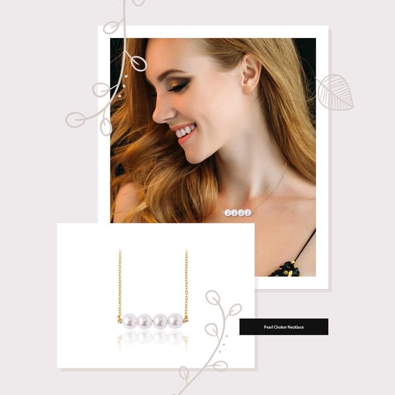 Kalung Choker Mutiara Imitasi Putih Elegan Bulat Besar Mutiara Pernikahan Bohemia Kalung Untuk Wanita Gadis Pesona Fashion Perhiasan