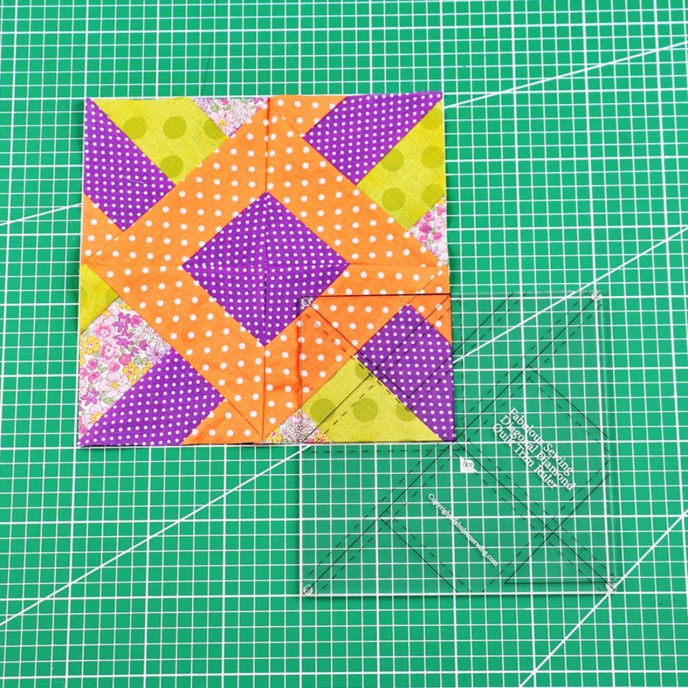Penggaris Quilt Berlian Diagonal Nanas Baru Tahan Lama Dengan Petunjuk|Alat Quilting Template Quilting