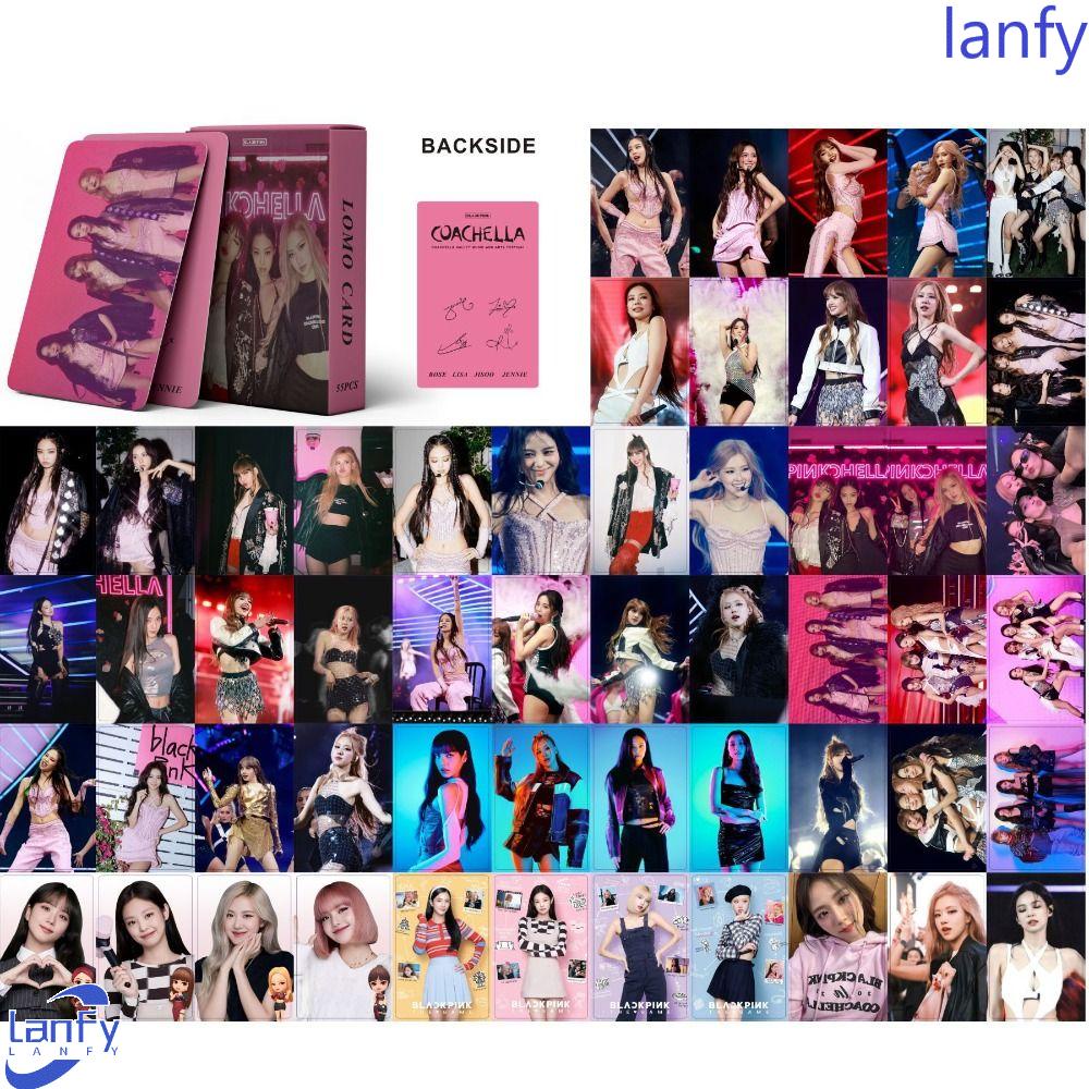 Lanfy Blackpink Lomo Card Flash Gift Card Collector Card Treasure Card Set Album Card Fashion Cowok Grup Unforgiven Lisa Jennie Jisoo Pinkchella Week2 Cetak Kartu Hd BP Lomo Card Blackpink