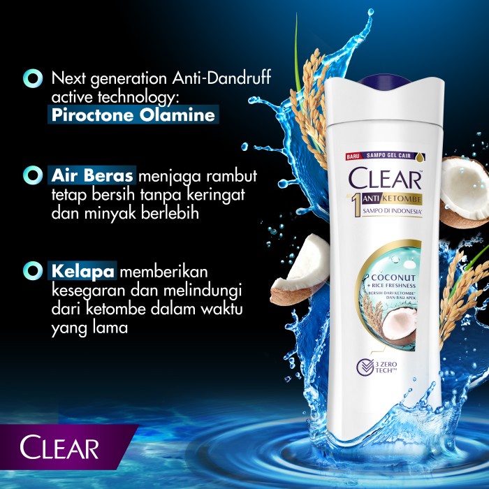 CLEAR Shampoo Coconut Oil + Rice 160ml