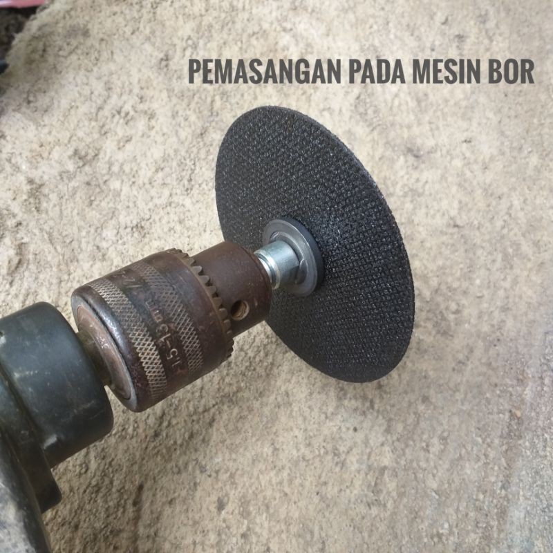 Paket adaptor bor ke gerinda + mata potong mata poles bulat velcro