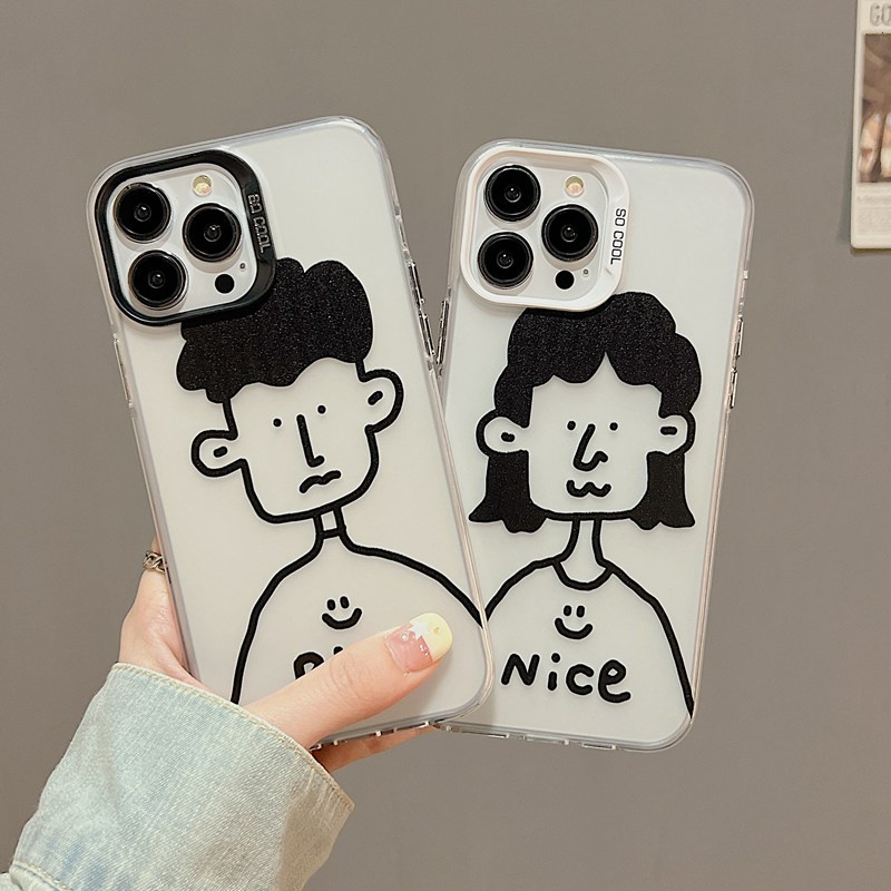 Couple！Rich Boyfriend Girlfriend Skin Feel Soft Case HP iP iPhone 12 13 14 Pro Max 11 So Cool FTD Casing Apple