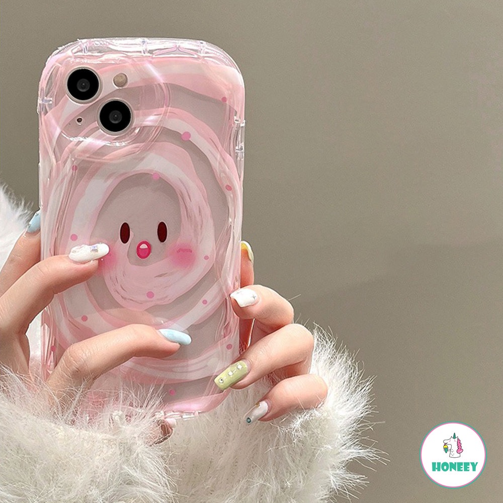 Ins Pink Swirl Expression Phone Case Untuk iPhone 11 Pro Max13 12 14 Pro Max Shockproof Soft TPU Phone Case Cover