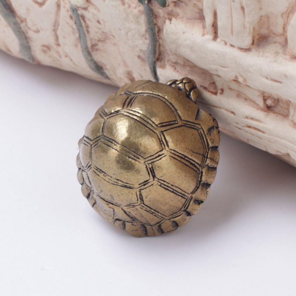 [Elegan] Ornamen Kura Kura Kecil Kreatif Pengerjaan Halus Mudah Digunakan Miniatur Patung Kerajinan Kuningan Teh Pet