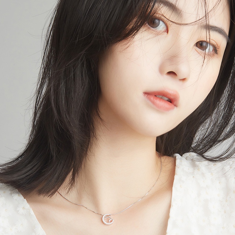 Goldkingdom Fashion Perhiasan Aksesoris Ready Stock Elk Kalung Wanita Ringan Mewah Perak Murni Sederhana Kerah Rantai