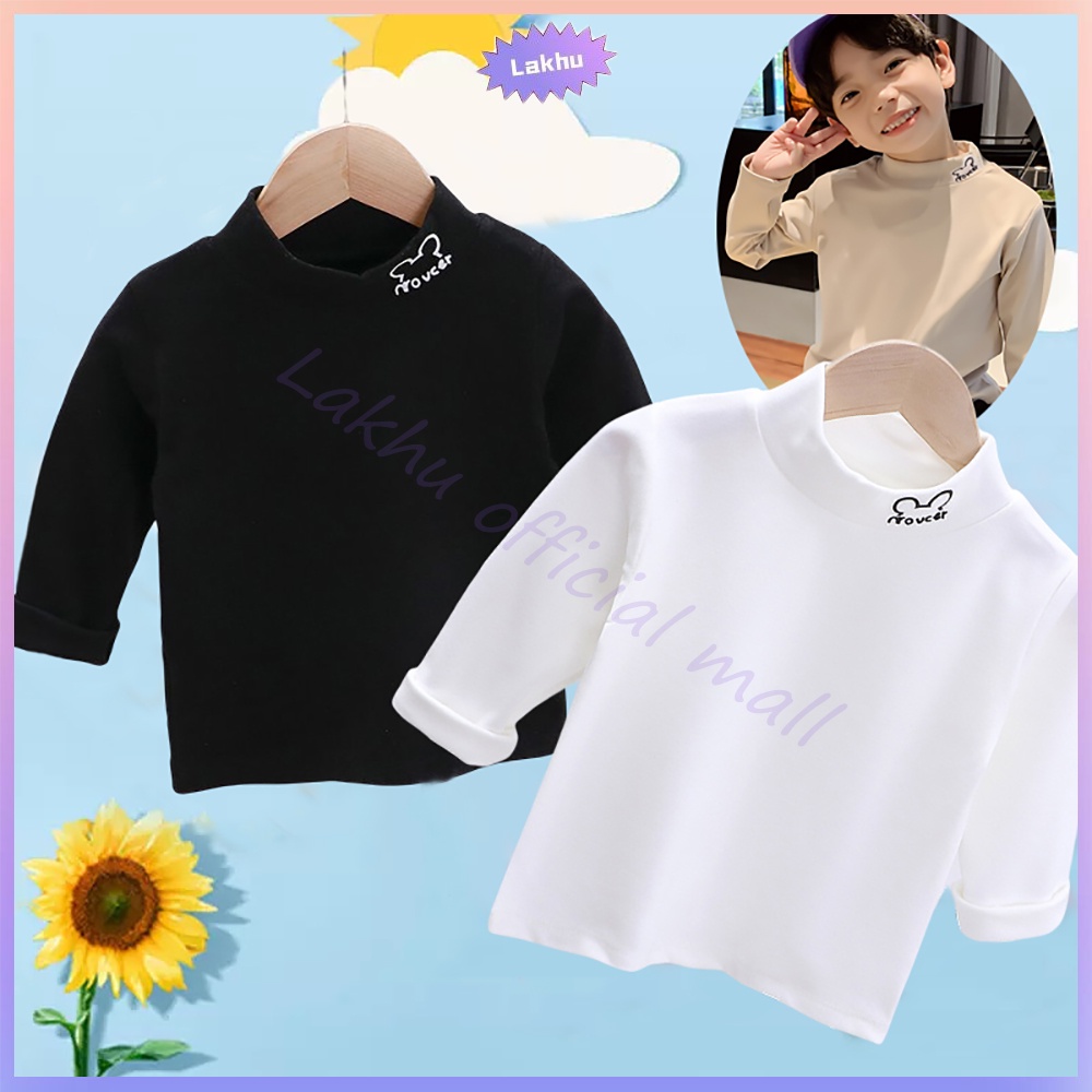 Lakhu Kaos Polos Anak Lengan Panjang Unisex Baju Bayi Anak Bahan Katun Combed Premium