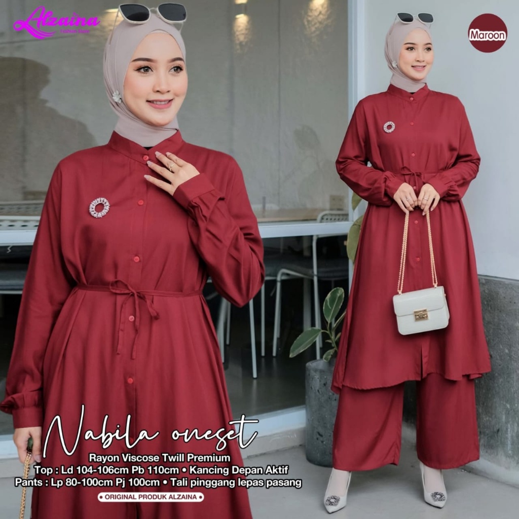 NABILA Oneset ORI ALZAINA | Busui, Rayon Viscose Twill Premium