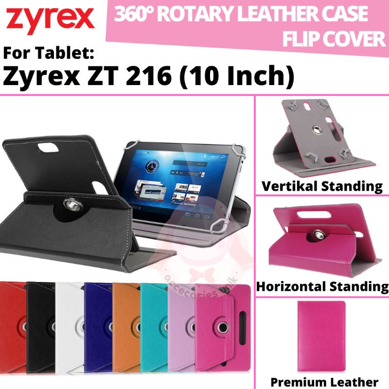 Zyrex ZT 216 Super Tab Tablet 10 Inch Rotary Case Leather Flip Casing Book Cover Kesing