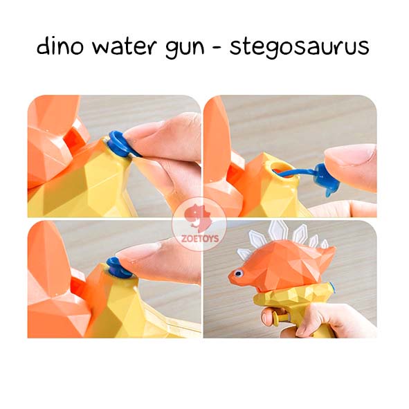 Zoetoys Dino Water Gun | Mainan Mandi Anak Tembakan Tembak Karakter Dinosaurus Outdoor Beach Garden Toy Pistol Air