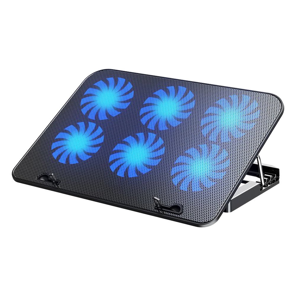 6 Fans Universal Portable Strong Wind Dual USB Non Slip Home Office For Gamer Laptop Cooling Pad