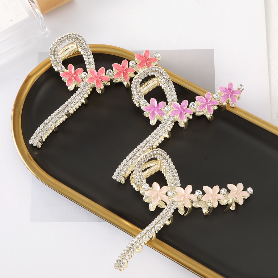 Alloy Bunga Berlian Imitasi Rambut Klip Rambut Cakar Kristal Mutiara Jepit Rambut Ponytail Holder Woman Hair Accessories