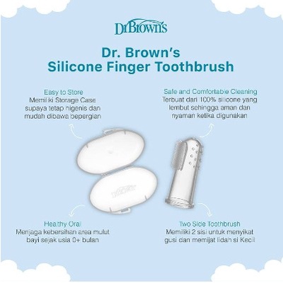 Dr.Brown's Silicone Finger Toothbrush with Case / Toothbrush Bayi / Sikat Gigi Bayi / Sikat Lidah Bayi