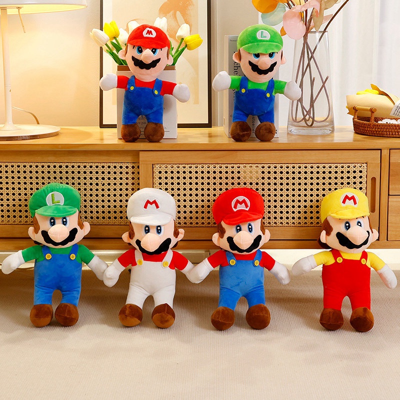 Super Mario Bros Plush Toy Game Figure Luigi Yoshi Dinosaurus Plush Doll Lucu Figure Liontin Mainan Boneka Mainan Ulang Tahun Anak