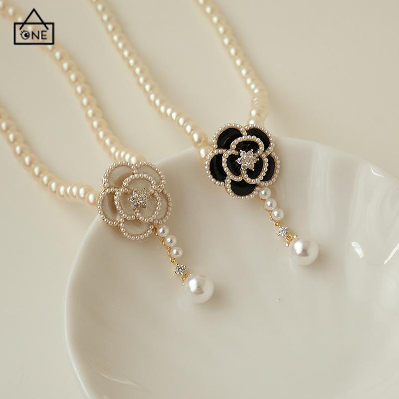 COD❤️Kalung Liontin Camellia Untuk Wanita Gaya Korea Fashion Accessories-A.one