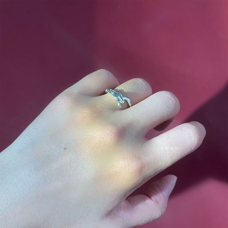 Cincin Ular Untuk Wanita Terbuka Dapat Disesuaikan Warna Emas Jari Cincin Vintage Gothic Pria Perhiasan