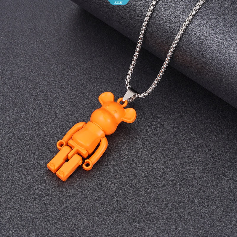 Warna Beruang Kekerasan Kalung Baja Titanium Perempuan Niche Hip-hop Ins Pasang Liontin Joker Sederhana Rantai Sweater Panjang [ZK]