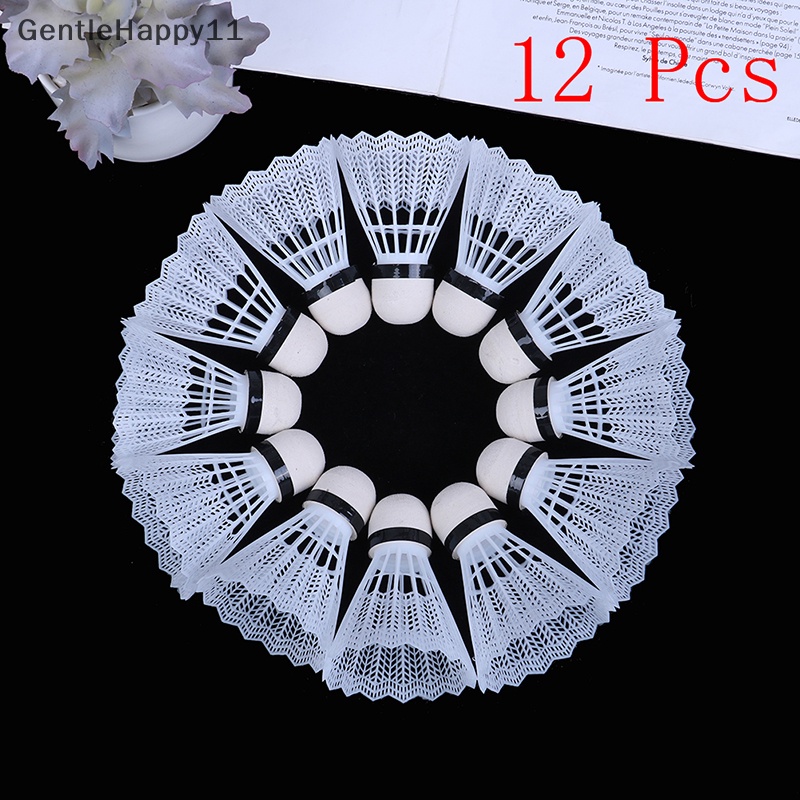 Gentlehappy 12pcs Shuttlecock Bola Badminton Plastik Putih Olahraga Training Sport id