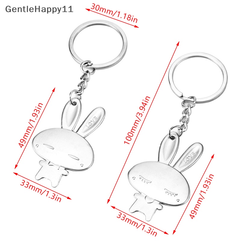 Gentlehappy 2023gantungan Kunci Kelinci Tas Mobil Gantungan Kunci Pesona Tas couple Liontin Keyring Hadiah id