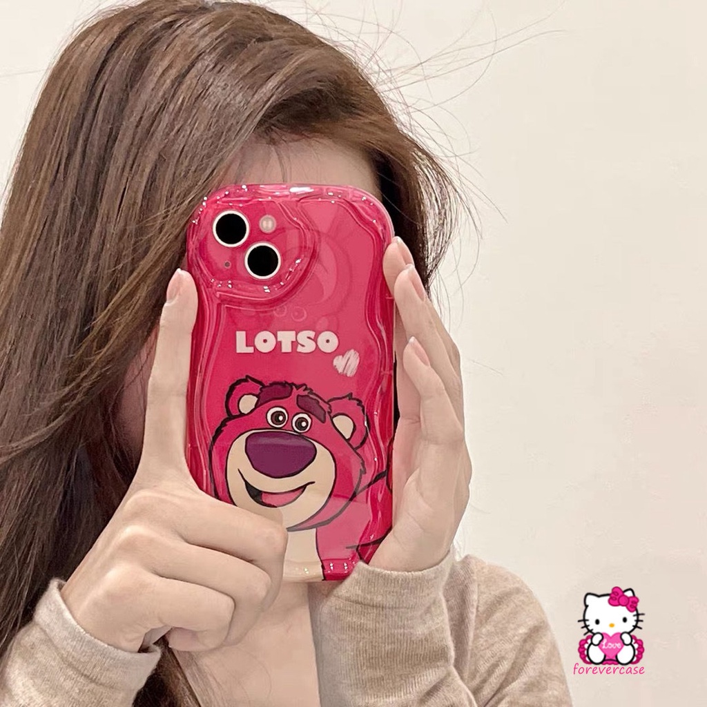 Casing Kartun Strawberry Bear Manyo Dinosaurus Lucu Untuk Redmi A1 10A 9 9C NFC 9T 10 10C A2 9C 9A Note 11 10 11s 10 Pro Max Plus 10s 10Pro POCO M3 3D Wavy Curved Edge Glossy Soft Cover