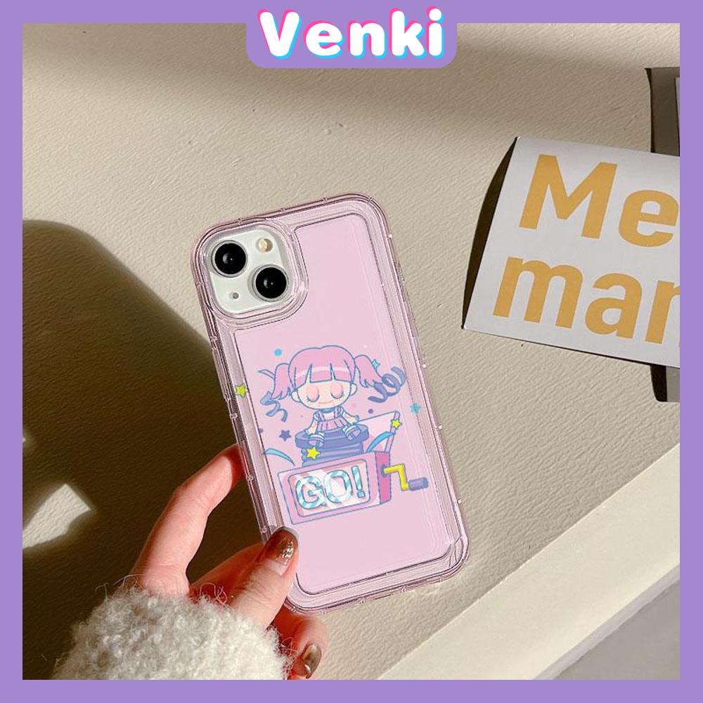 VENKI - For iPhone 11 Case Clear Phone Case TPU Soft Case Airbag Shockproof Protection Camera Cute Play Little Girl Compatible with iPhone 14 13 Pro Max iPhone 12 Pro Max XR XS 7 8
