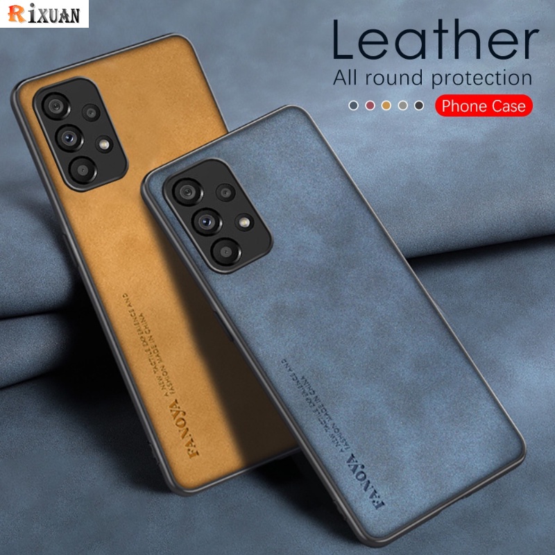 Fashion Kulit Domba Case Samsung A24 A34 A54 A22 M22 M32 A20 A30 A12 M12 A11 M11 A20S A23 Mewah Simple Matte Nubuck Kulit Domba Bertekstur Soft Cover RIXUAN