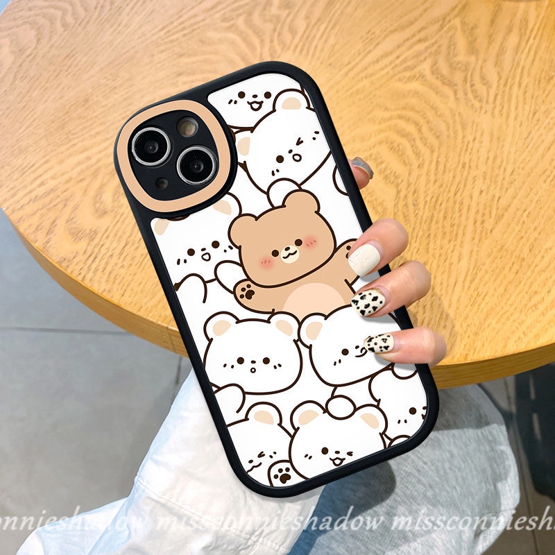 Casing Tpu Lembut Untuk Infinix Hot9 10 11 Play Hot9 10s 11s 10 11 10T 10 Lite Infinix Smart6 5catatan8 Kartun Lucu Indah Beruang Teh Susu Pola Papan Catur Casing Ponsel Anti Jatuh