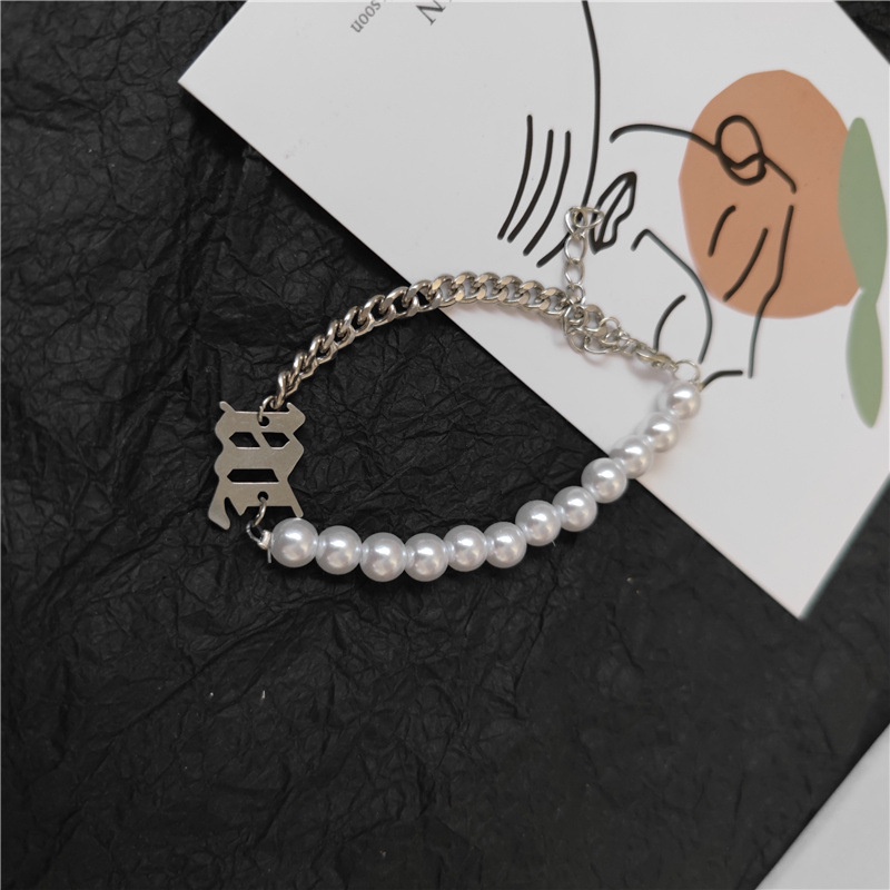 Hip Hop Trendy Kepribadian ins Gelang Perempuan Gaya Keren Desain Niche Versi Korea Tangan Sederhana