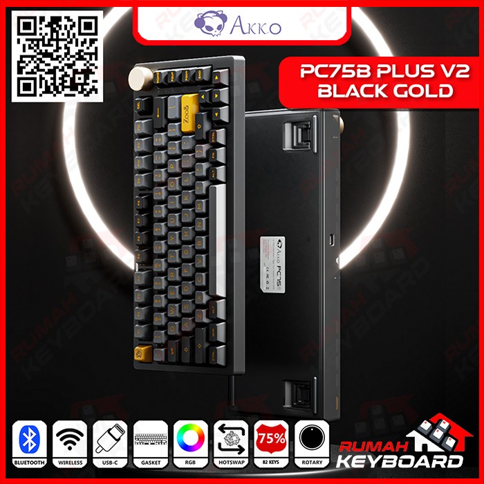MECHANICAL KEYBOARD - AKKO PC75B PLUS V2 - 75% - RGB - GASKET - 3 MODE - CRYSTAL