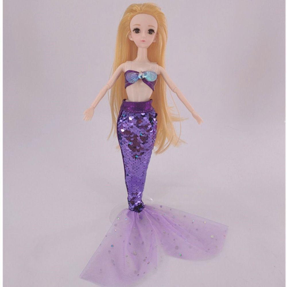 REBUY Rebuy Mermaid Tail Wedding Dress 1set Fashion Dress-Up Crossdress Fairy Tale Doll Cosplay Untuk1/6Boneka Boneka Cosplay Baju