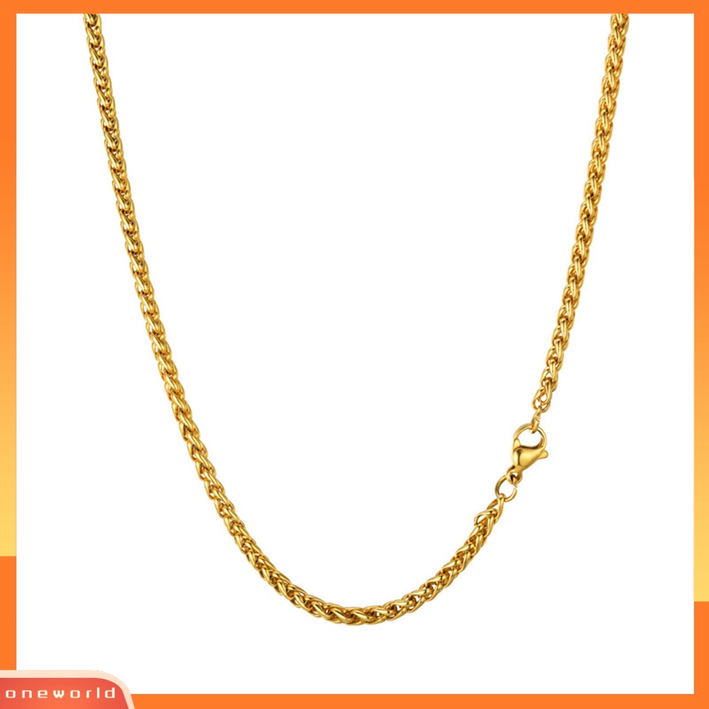 [ONE] 60 cm Kalung All-match Perhiasan Aksesoris Warna Emas Unisex Keel Rantai Kalung Hadiah Ulang Tahun