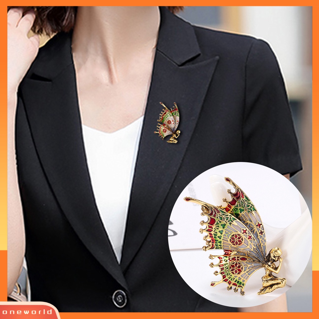 [ONE] Bros Pin Vintage Hias Alloy Butterfly Angel Brooch Pin Untuk Aksesoris Baju