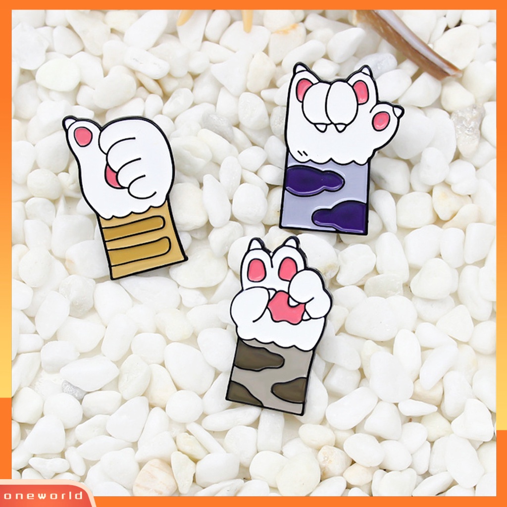 [ONE] Mini Lapel Pin Indah Paduan Cakar Kucing Bros Pin Perlengkapan Dekorasi