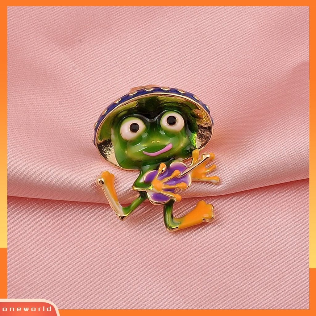 [ONE] Bros Pin Lucu Kartun Hijau Kecil Katak Pangeran Geometris Tiga Dimensi Dekoratif Berdandan Hadiah Pria Wanita Mantel Kerah Pin Perhiasan Aksesori Busana