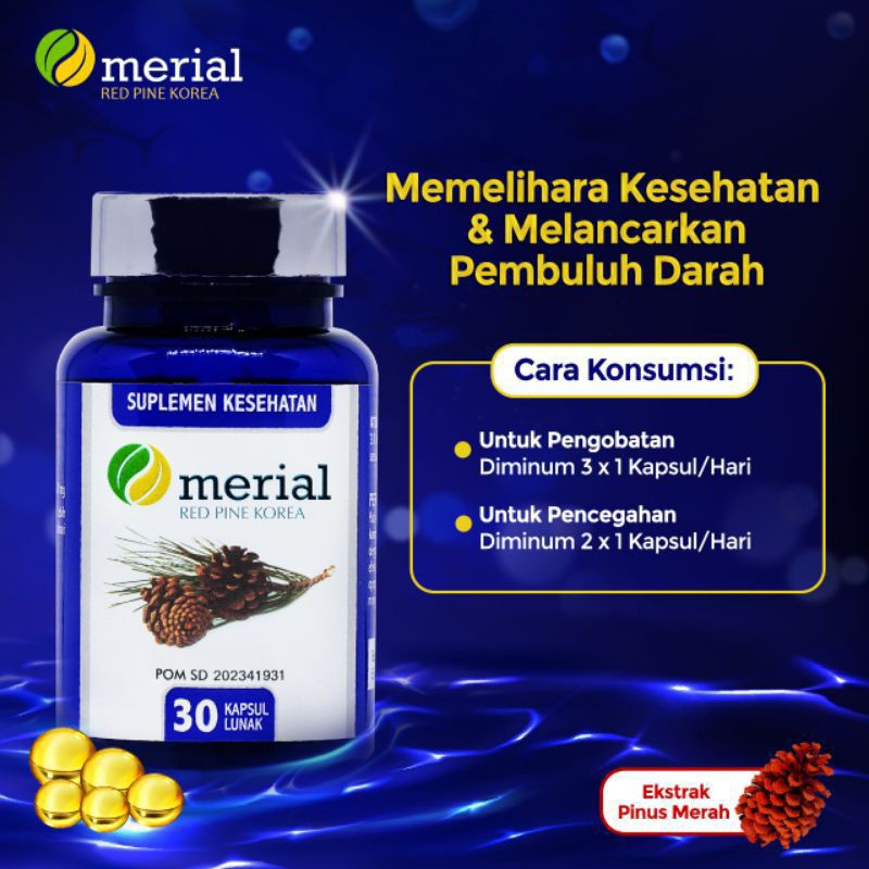 100% ORIGINAL Merial Red Pine Korea 100% Original Suplemen Memelihara Kesehatan Tubuh &amp; Melancarkan Pembuluh Darah
