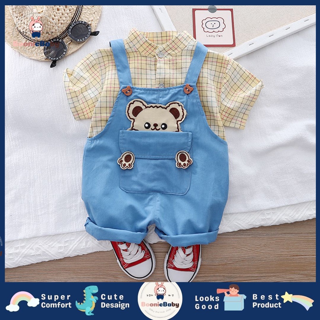 boonie COD setelan baju anak laki laki import jumper anak cowok import motif teddy bear setelan anak laki import baju anak cowok import fashion kekinian SET HIDE BEAR