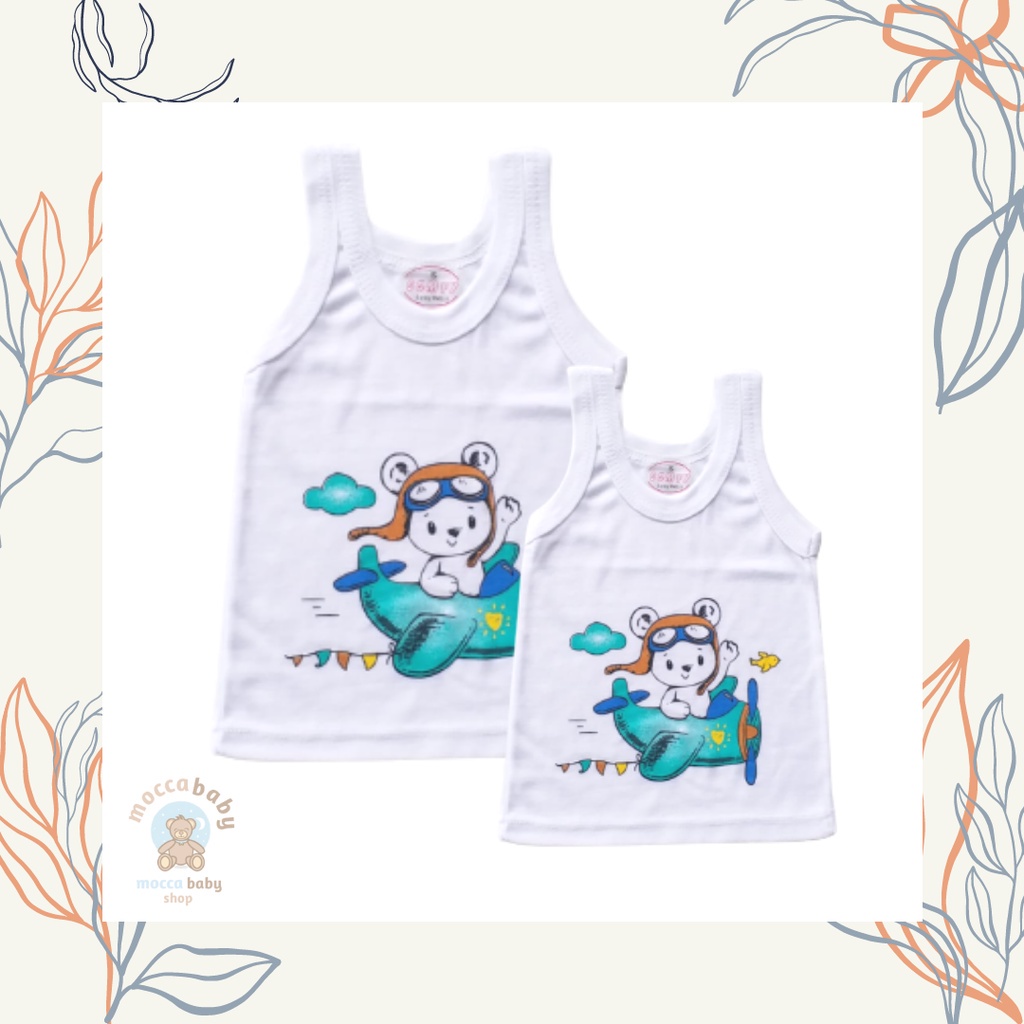 MBSS - SINGLET Harian Karakter Anak Kids SIZE 0-3 Tahun / Kaos Dalam Motif Kartun Unisex SS3